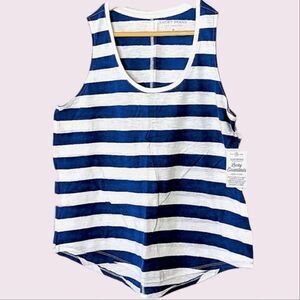 Lucky Brand Essentials Blue & White Stripe Cotton Tank Top size M